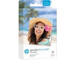 HP Sprocket Instant Printpapier - 20-Pack - Geschikt voor enkel de 3x4 Printer - 89 × 108 mm