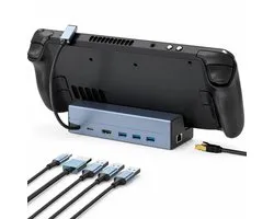 Steam Deck Dock – 6-in-1 Docking Station – 4K HDMI – Ethernet – USB 3.0 – 100W PD – Geschikt voor Steam Deck / Nintendo Switch / Legion Go / Tablets