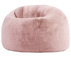 icon - Kingston Kinderzitzak Stoel - Fluffy Pluche Imitatiebont - Oud roze