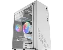 ApexArte® Computer Behuizing MZ100 - Computerkast Met RGB Ventilator - Desktop PC Case Voor ATX, Micro-ATX en Mini-ITX