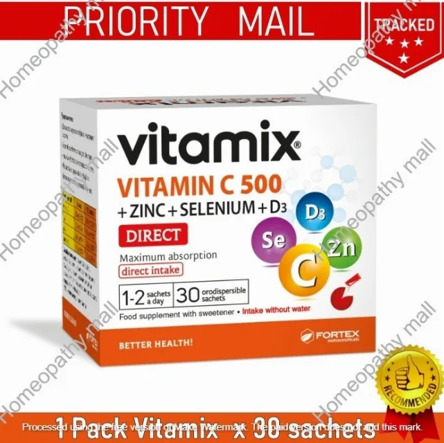 VITAMIX Vitamine C 500mg, Zinc, Sélénium, Vitamine D3, 30 Sachets, Soutien im...