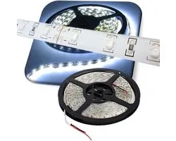 5 meter - koud wit 6000K - LED strip - 12 volt - 5050 SMD - dimbaar-60 leds NWP