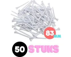 Golf tees hout - 50 stuks - 83mm - Wit - Golf accesoires - Golfset - Golftees - Golftee - Golfaccesoires