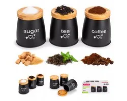 Ensemble de cuisine Chamomile : 3 boîtes de rangement de Luxe pour Café, Thee et sucre