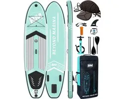 Planche de SUP BEYOND MARINA - Planche de paddle gonflable - Kit complet - Pagaie réglable 2-en-1 - Siège de kayak - 320x81x15 cm