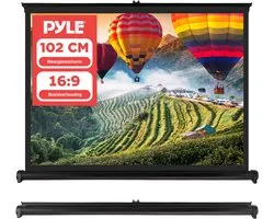 Pyle Projectiescherm – Draagbaar en Lichtgewicht Mobiel Projectiescherm met Eenvoudig Uittrek Systeem – 40 Inch, Binnen- en Buitengebruik - Wit