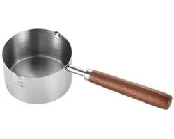 Mini casserole à sauce et à lait - Mini poêle - Acier inoxydable - Met bec verseur - 250 ml - Adapté aux plaques de cuisson à induction - Adapté aux sauces, au lait chaud et à l'huile chaude.