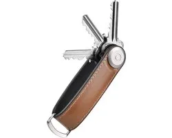 Orbitkey Premium Hybrid Leather Key Organiser - bruin - 2 tot 7 sleutels - inclusief D-Ring voor autosleutel - Key Organizer Acorn