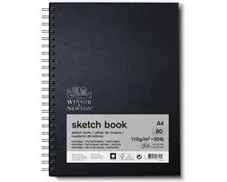 Winsor & Newton 6673011 Spiral Sketchbook A4 – 110 g/m², 80 vellen, tekenpapier voor schetsen & tekenen