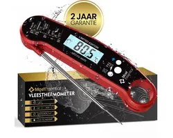 MostEssential Premium Vleesthermometer - BBQ Thermometer - Kernthermometer - Suikerthermometer - Keukenthermometer - Digitaal – Draadloos - Waterdicht - Rood