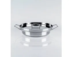 Poêle à snack KnIndustrie Back/Up Ø 30 cm en acier inoxydable - Poêle basse Design italien pour induction