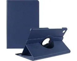 LuxeBass tablethoes voor Samsung Galaxy Tab A9 Plus | kunstleer blauw | book case | bescherming voor- & achterkant | valbestendig tot 1m