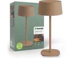 Brendz Oplaadbare Tafellamp, USB-C, 3 Lichtkleuren, Traploos dimbaar, Warm licht, Tafellamp Slaapkamer, Oplaadbare Tafellamp Binnen, 2000mAh, Nuna, Bruin