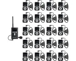 Draadloos Tour Guide System Retekess - Inclusief koptelefoon en microfoon -49 Kanalen - 100m- Interpretatiesysteem - Kerkvertaalsysteem Voor Toerisme -Training-T130S