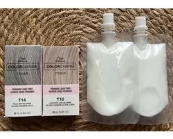DUOPACK - Wella Color Charm Liquid Toner - T14&T18 + developer - Pale Ash Blonde/Lightest Ash Blonde - Wella Toner - Haartoner - Haarkleuring - As blond - Ashblonde - Licht blond - Platina blond - Antigeel - Anti Yellow - Antiorange