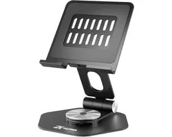 Tablet Standaard Verstelbaar – Aluminium Tablethouder Bureau – Geschikt voor iPad & Tablets t/m 14 Inch – Extra Stabiele Houder – Zwart