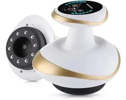 Anti Cellulite Apparaat voor Lymfedrainage en Bindweefselmassage - Elektrisch Cupping Apparaat met 9 Warmte- en Zuigniveaus - Gua Sha Massage voor Benen, Rug en Nek - Wit Goud
