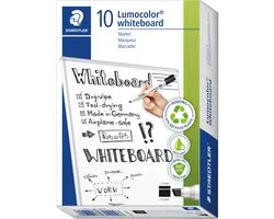 STAEDTLER Lumocolor Whiteboard marker met beitelpunt - zwart - doos met 10 stuks
