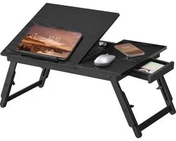 SONGMICS LLD105BE01 - Table de lit pour ordinateur portable - angle et hauteur réglables - pliable avec tiroir
