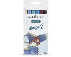 COPIC Marker Ciao, 5+1 Set ´Manga 2´ - Stiften Set 6 Stuks - Professionele Markers op Alcoholbasis