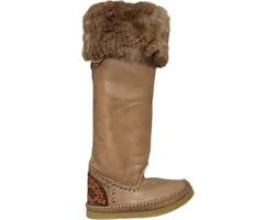 Lir- Leren Laars-Moccasinboots-Tortora-Rabit FUR-STUDS-38