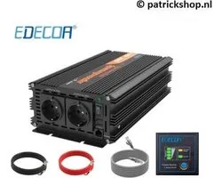 Edecoa 12V-230V Zuivere Sinus Omvormer - 1500W/3000W + controller | 2x USB Poorten