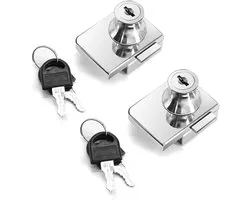 2-Pack Dubbel-Open Glazen Deur Vitrinekast Vitrinekast Veiligheidsslot, Geschikt voor 5 - 8mm Glazen Deur, Aparte Sleutel , Zinklegering, dubbele glazen deur locker slot -Stijl A