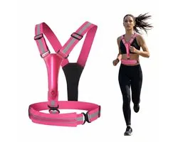 Consumerce® Reflecterend Hardloopvest met Led - Roze - Hardloopverlichting Hesje - Hardloopkleding - Hardloop Led Vest - Running Lichtjes Reflectievest