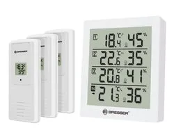 Bresser Weerstation - Temeo Hygro Quadro - Met 4 onafhankelijke meetgegevens - Wit