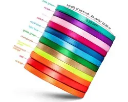 MONTKIARA Satin and Silk Ribbon, Wedding, Decorative Gift, Roll, Packaging and Gift Wrapping, 228 m