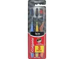 Colgate Zig Zag Charcoal 3 Pack Tandenborstel - Medium