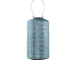 Lampe d'extérieur Solar Lumiz - Éclairage extérieur - Lanterne - Éclairage Solar de jardin - Cylindre de topaze - 18 cm - Grijs Blauw