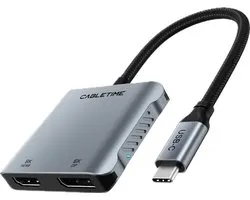 Cabletime - 4 in 1 USB-C Hub adapter - 8K - HDMI - DisplayPort - Dual 4k