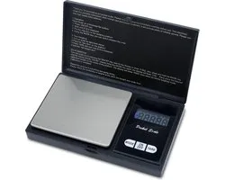 Intirilife Digitale fijne weegschaal in ZWART - 200g Elektronische zakweegschaal met tarrafunctie en LCD-display - Uiterst nauwkeurige digitale weegschaal voor juwelen, munten, goud, keuken, koken