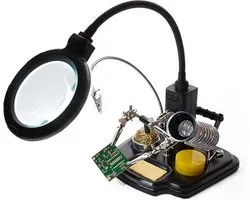 Velleman Multifunctionele derde hand met vergrootglas en soldeertools, ideaal voor precisiewerk met ledloeplamp