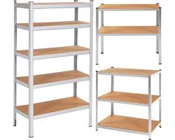 Springos Opbergrek | Stellingkast | Stellingkast Metaal | 675 KG |150 x 75 x 30 cm