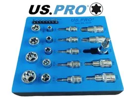 Jeu de douilles Torx intérieur et extérieur 27 pièces