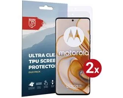 Rosso Screen Protector Geschikt voor Motorola Edge 50 | Ultra Clear Duo Pack | TPU Folie | Case Friendly Beschermfolie | 2 Stuks