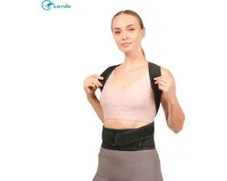 Lavida Orthèse Dorsale - Correction de Posture - Correcteur de Posture - Maux de Dos - Douleurs au Cou - Soulagement de la Douleur - Ajustable - Unisexe - Zwart- XL