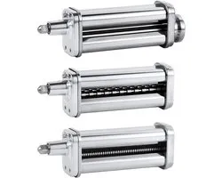 ZENC® Ensemble Rouleau à pâtes & Découpeur Adapté pour KitchenAid (5KSMPRA) - 3 pièces - Acier inoxydable