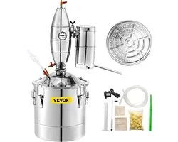 VEVOR Alcohol Distilleerder 30L Moonshine Still Distiller 35x35cm Alcohol Distiller van 304 Roestvrij Staal met Efficiënte Rectificerende Toren voor Zowel Commerciële Plaatsen Als Huishoudens Door