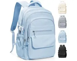 Sander Shop Sac à dos scolaire pour adolescentes Sacs d'école Sac à dos fille Lycée Sacs de livres Sac d'école universitaire Sac à dos décontracté pour femmes Sacs à dos légers Sac à dos pour ordinateur portable étanche pour femmes (Bleu)