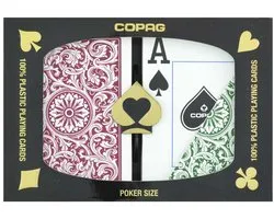 Copag Double Deck Green & Burgundy 1546 Jumbo Elite - Speelkaarten - Poker - Pvc