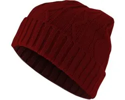MSTRDS - Beanie Cable Flap maroon one size Beanie Muts - Rood