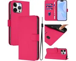 Mobigear Telefoonhoesje geschikt voor Apple iPhone 16 Pro Max Hoesje | Mobigear Urban Wallet Bookcase Portemonnee | Pasjeshouder voor 3 Pasjes | Telefoonhoesje voor Pinpas / OV Kaart / Rijbewijs - Magenta