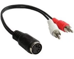 Alcasa AD-2CS5B cable gender changer 2x RCA 5-pin DIN Noir, Rouge, Blanc