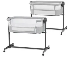Kinderkraft NESTEE UP 2 - Lit cododo - 2 places - 1 place - Berceau Bébé - Hauteur réglable - avec Matras - Gris