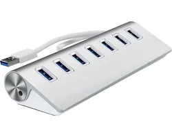DrPhone - Hub USB en aluminium - 7 ports USB 3.0 - Multi-adaptateur USB Stick / Imprimante / Souris / Disque dur / Hub HDD