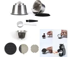 WDMT Herbruikbare Koffiecup voor Dolce Gusto – Navulbare RVS Capsule als Duurzaam Alternatief voor Wegwerpcups – Milieuvriendelijke Koffiecapsule – Zilver