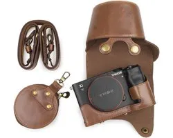 Beschermende PU Leren Camera Case voor Sony A7C/Alpha 7C - Retro Bruin, Ideaal voor Fotografie en Reisgebruik